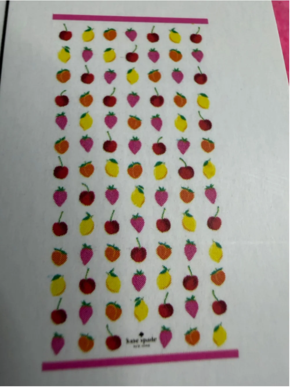 Kate Spade Beach Towel One Size White Pink Fruit Print Cotton